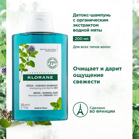 Клоран Детокс-шампунь с органическим экстрактом Водной мяты 200мл №3