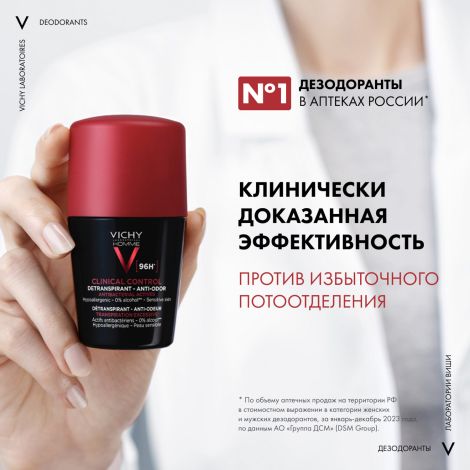 Виши ОМ дезодорант-антиперсперант Клиникал Контроль 96ч 50мл №2